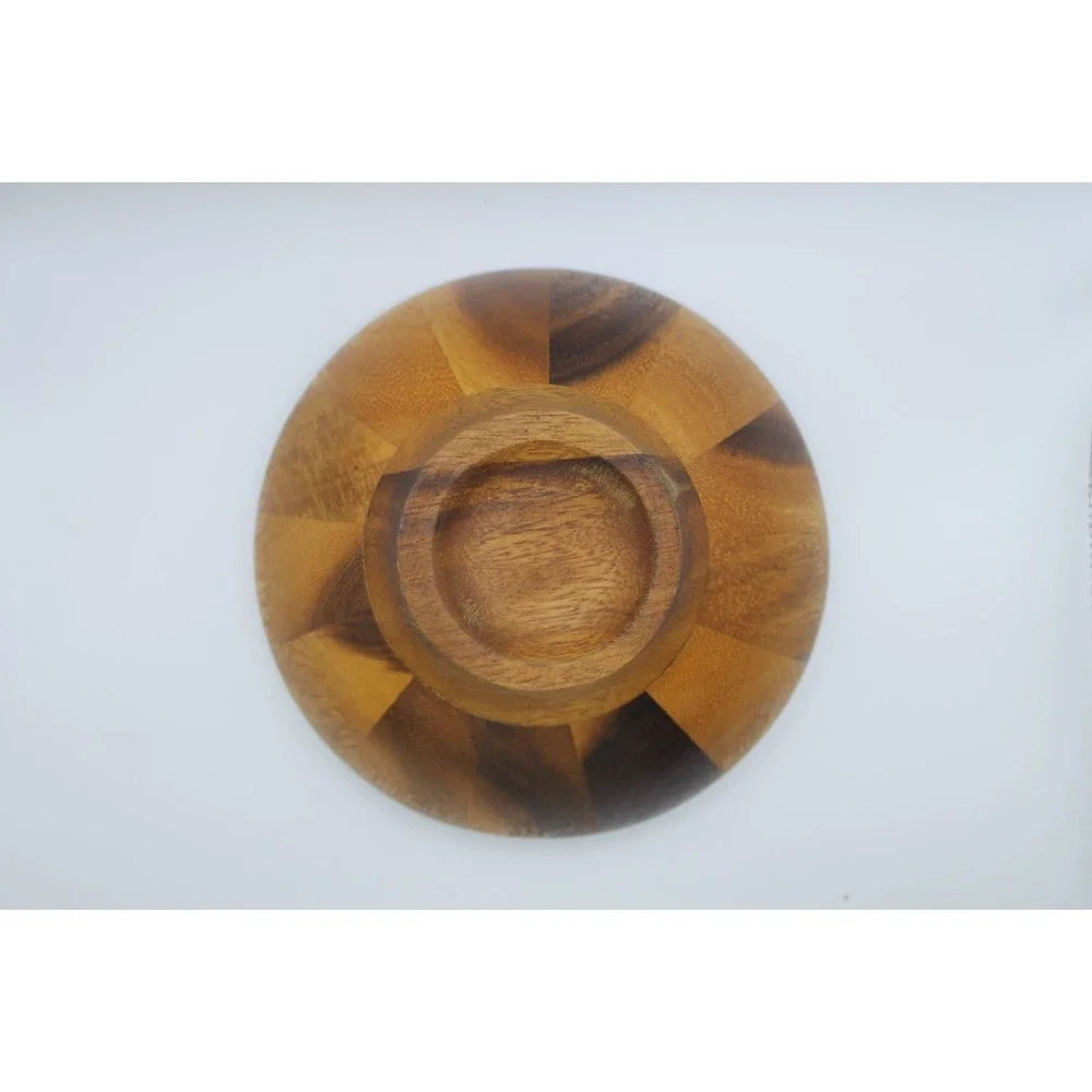 Nambe Yaro (no stamp) Acacia Wood Individual Salad Bowl Set Of 4